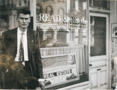 Thomas L. Read, Sr. in front of 37 Broad Street, circa 1955